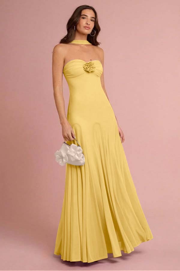 Sweetheart Strapless Sleeveless Long Prom Dress With Ruffles