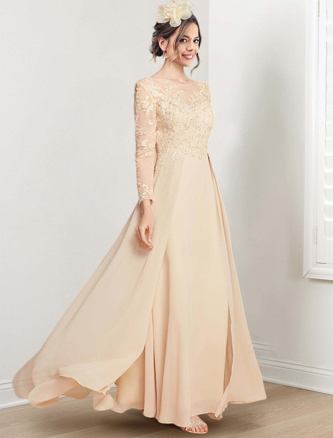 Jewel Neck Mother of the Bride A-Line Princess Dresses