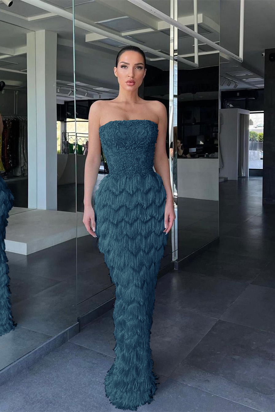 Amazing Sky Blue Mermaid Prom Dress Sleeveless With Appliques