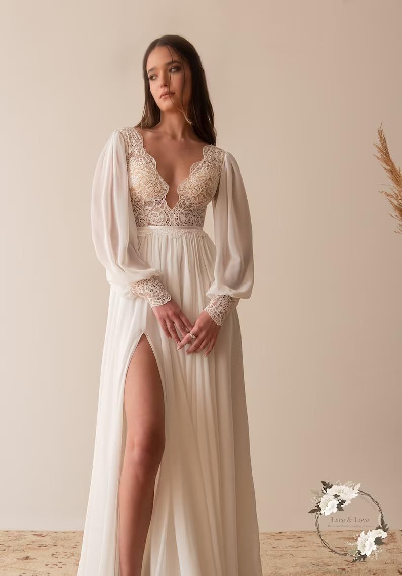 Lace Appliqued Wedding Dresses for Bride 2025 Beach Wedding Bridal Gowns for Women SE002-BMbridal.UK