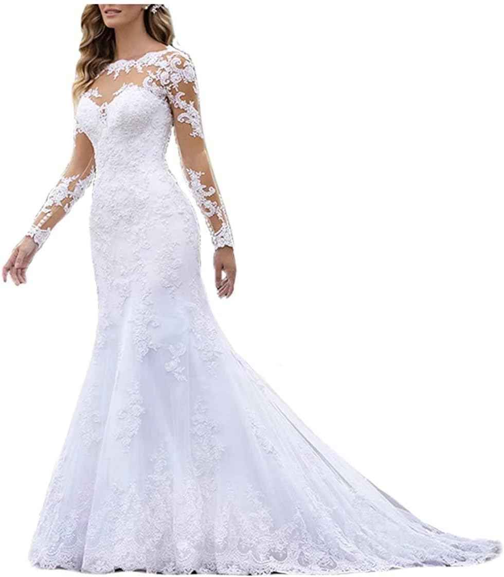 Mermaid Wedding Dresses for Bride 2025 Lace Bridal Gowns Beach Bridal Dress for Wedding Gowns-BMbridal.UK