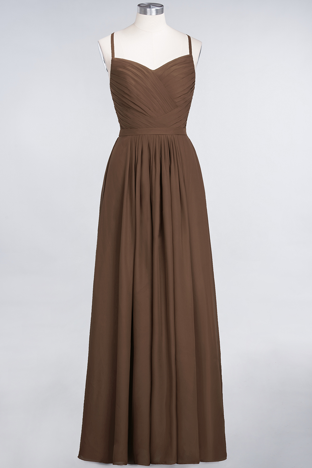 BMbridal Glamorous Spaghetti Straps Sweetheart Ruffle Chiffon Bridesmaid Dress Online-BMbridal