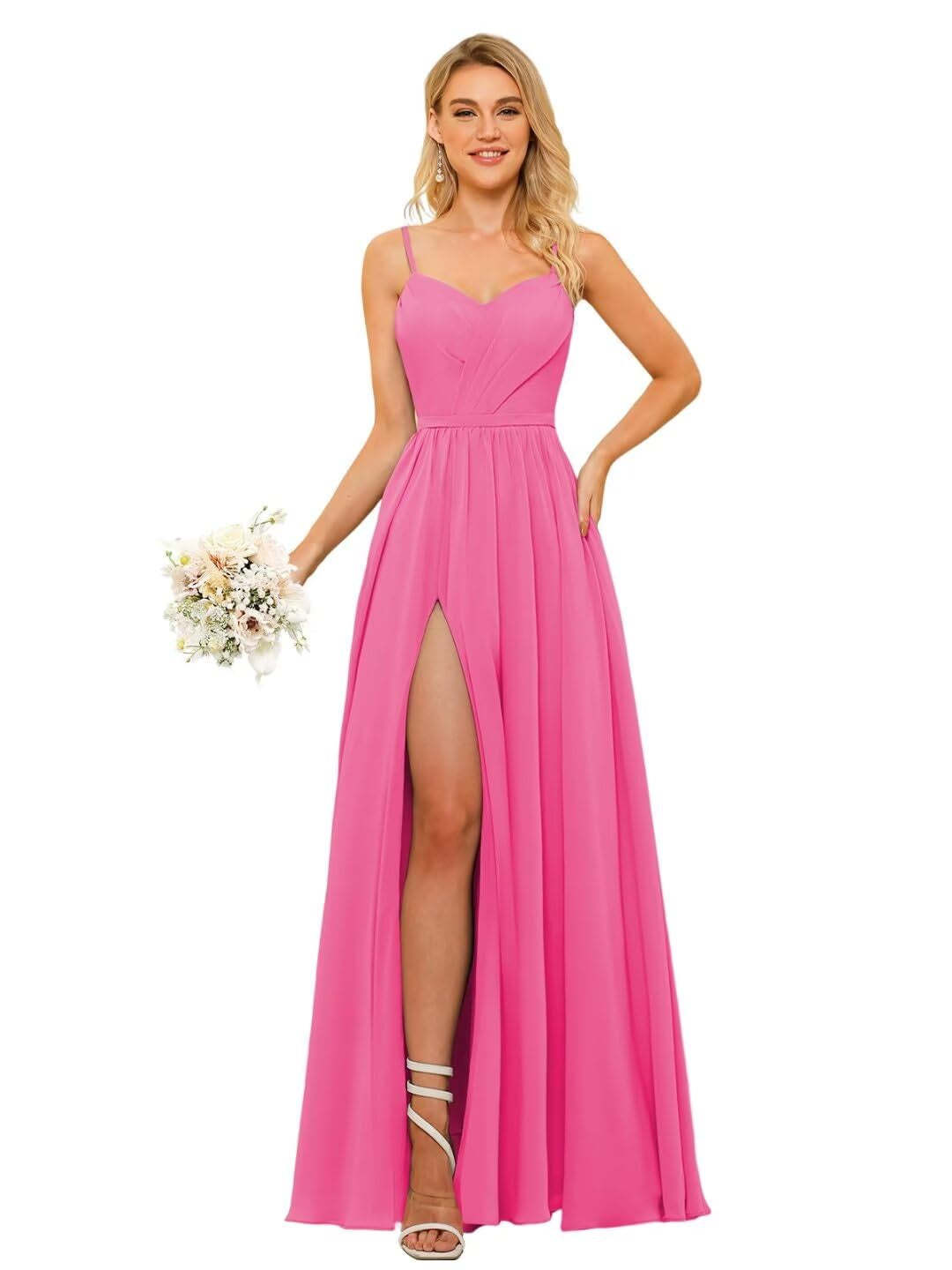 Floor-Length Sleeveless Square Neckline Chiffon Bridesmaid Dress in Princess/A-Line Style