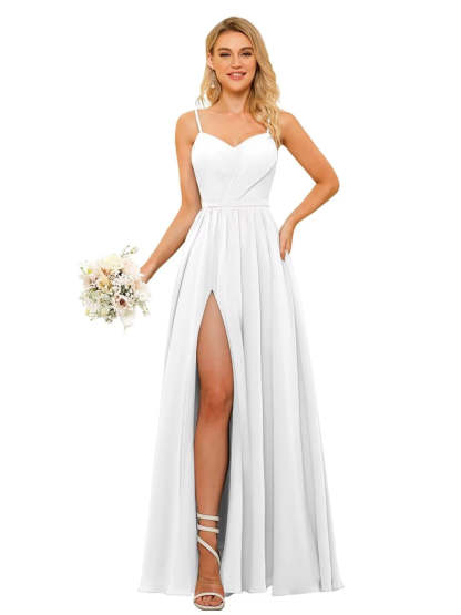 Floor-Length Sleeveless Square Neckline Chiffon Bridesmaid Dress in Princess/A-Line Style