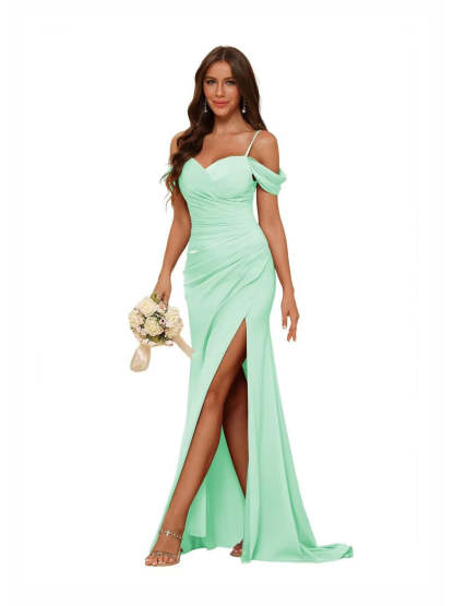 Sweetheart Sleeveless Floor-Length Bridesmaid Dresses in Mermaid/Trumpet Style