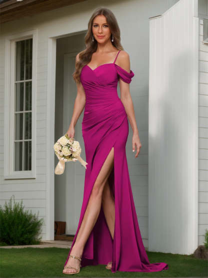 Sweetheart Sleeveless Floor-Length Bridesmaid Dresses in Mermaid/Trumpet Style