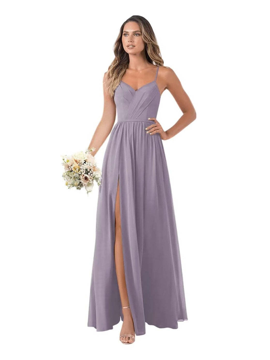 Floor-Length Sleeveless Chiffon Bridesmaid Dresses in A-Line/Princess Style