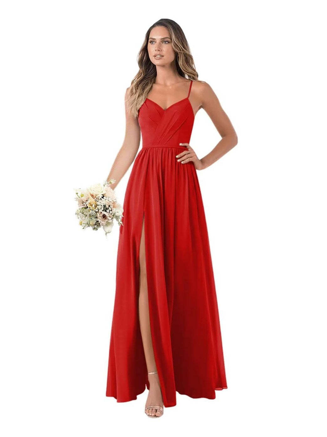 Floor-Length Sleeveless Chiffon Bridesmaid Dresses in A-Line/Princess Style