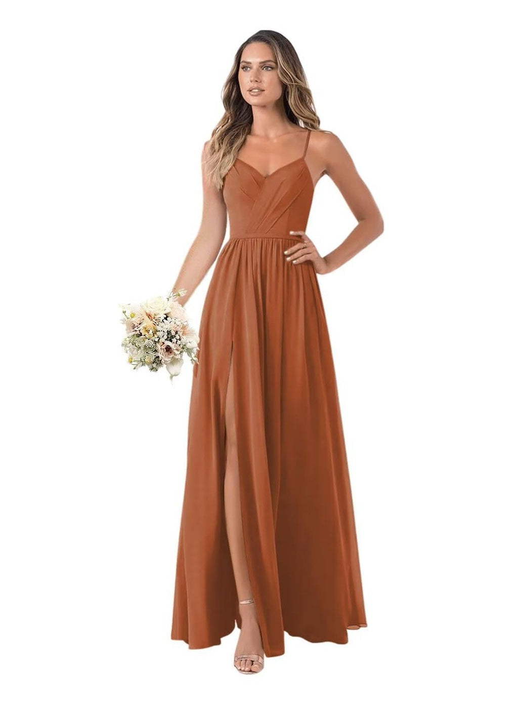 Floor-Length Sleeveless Chiffon Bridesmaid Dresses in A-Line/Princess Style