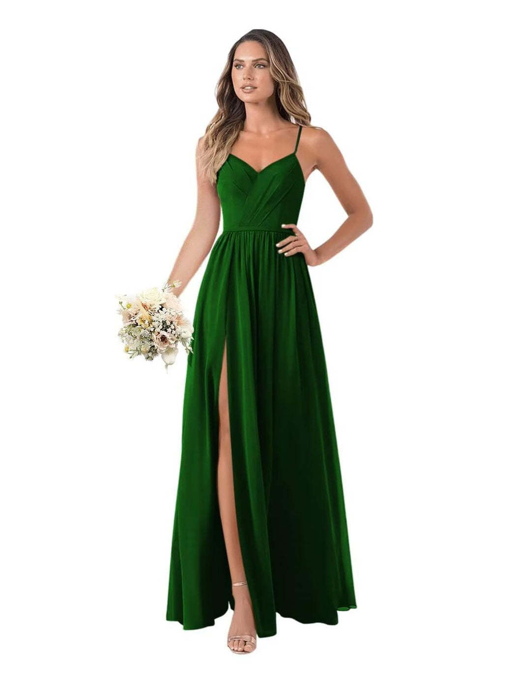 Floor-Length Sleeveless Chiffon Bridesmaid Dresses in A-Line/Princess Style