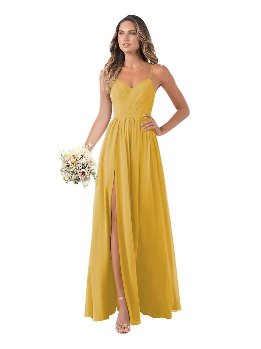 Floor-Length Sleeveless Chiffon Bridesmaid Dresses in A-Line/Princess Style