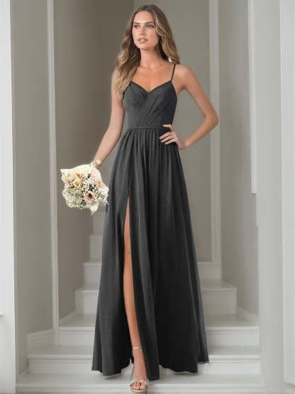 Floor-Length Sleeveless Chiffon Bridesmaid Dresses in A-Line/Princess Style