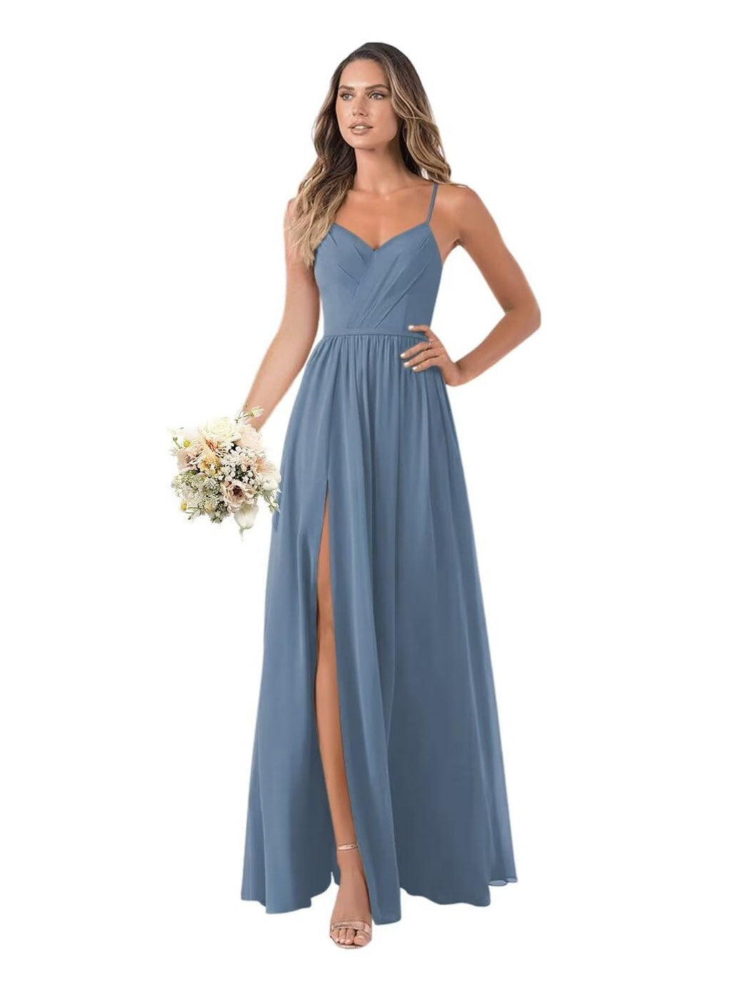 Floor-Length Sleeveless Chiffon Bridesmaid Dresses in A-Line/Princess Style