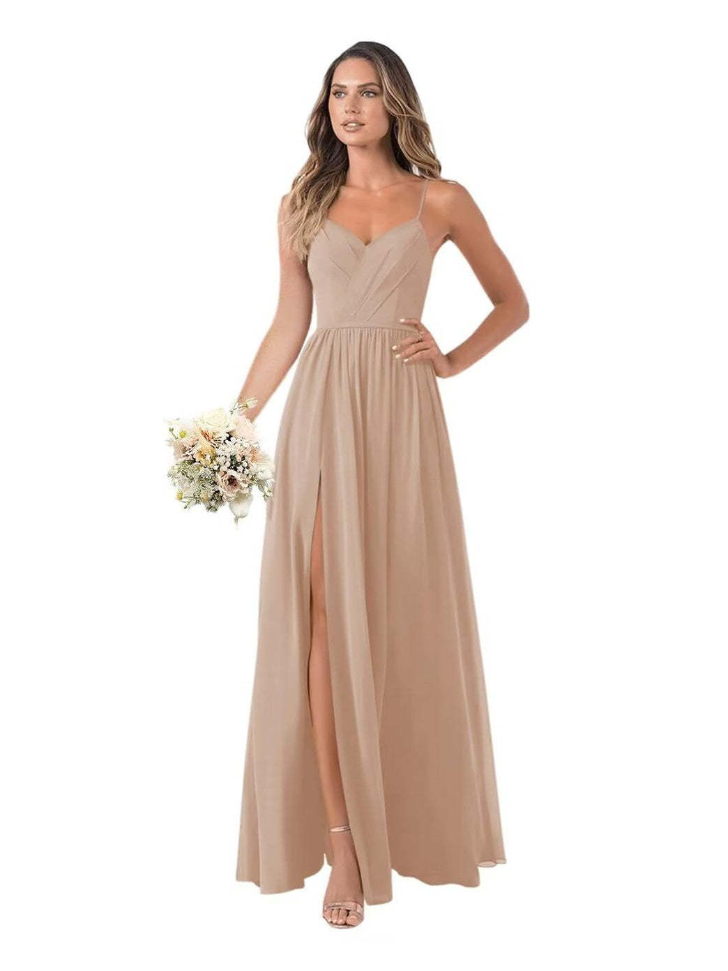 Floor-Length Sleeveless Chiffon Bridesmaid Dresses in A-Line/Princess Style
