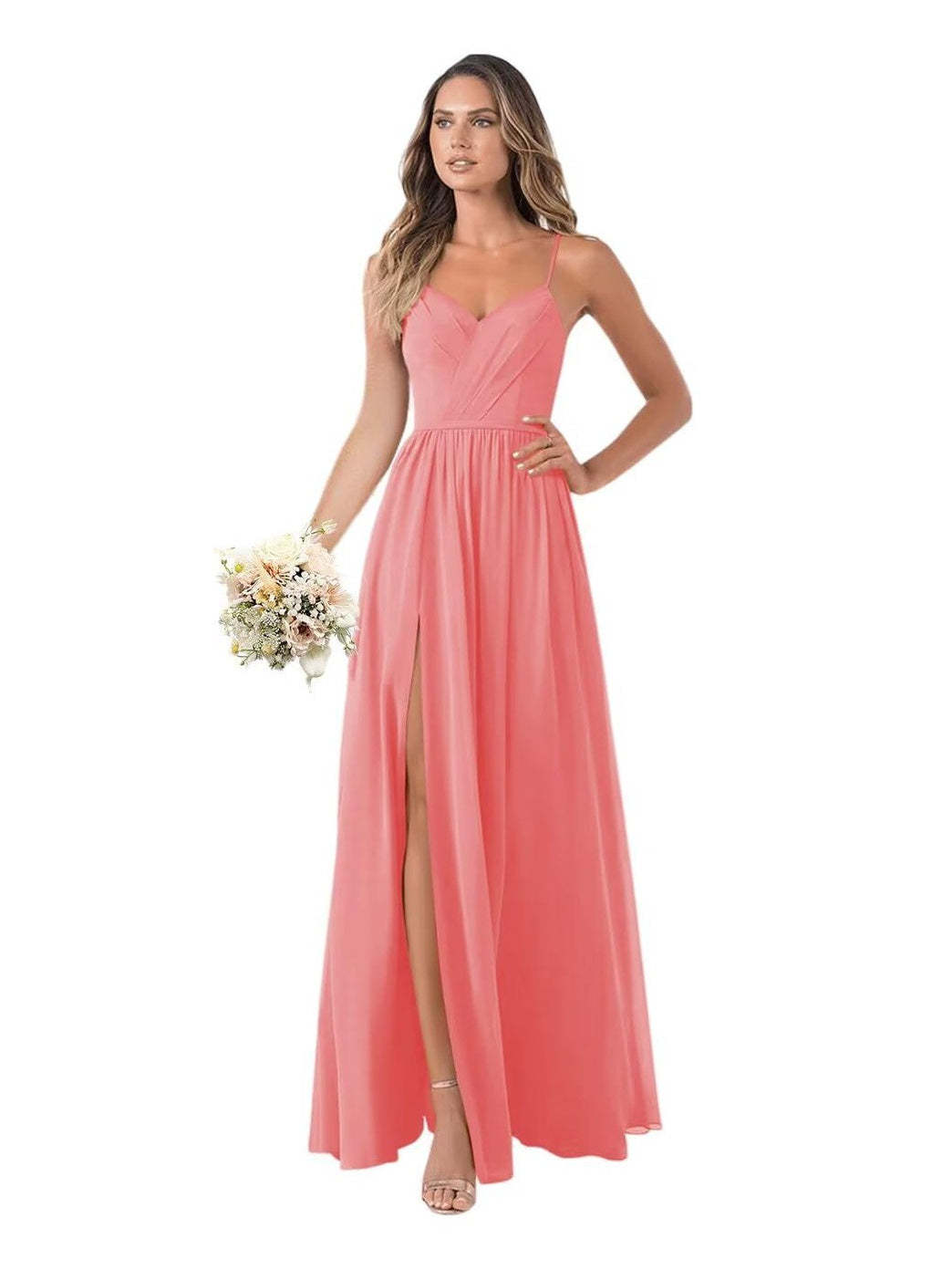 Floor-Length Sleeveless Chiffon Bridesmaid Dresses in A-Line/Princess Style