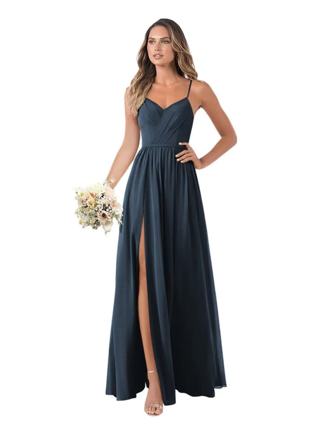 Floor-Length Sleeveless Chiffon Bridesmaid Dresses in A-Line/Princess Style