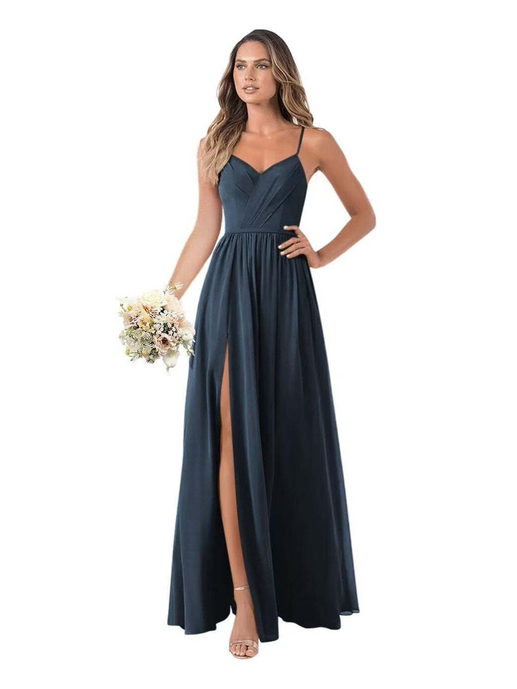 Floor-Length Sleeveless Chiffon Bridesmaid Dresses in A-Line/Princess Style