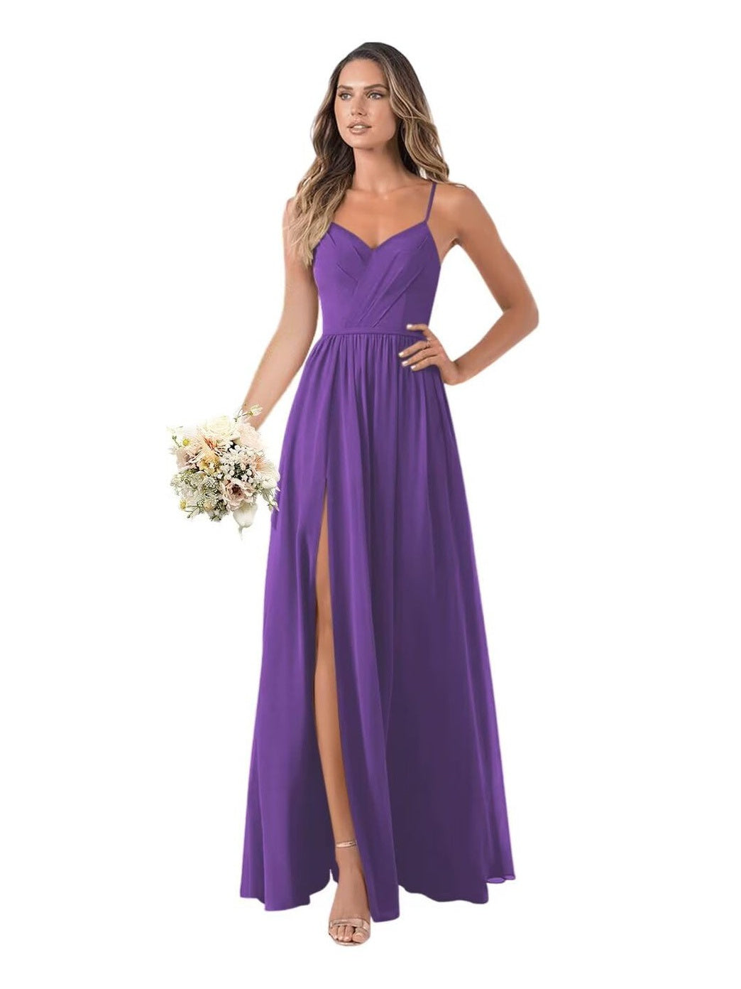 Floor-Length Sleeveless Chiffon Bridesmaid Dresses in A-Line/Princess Style