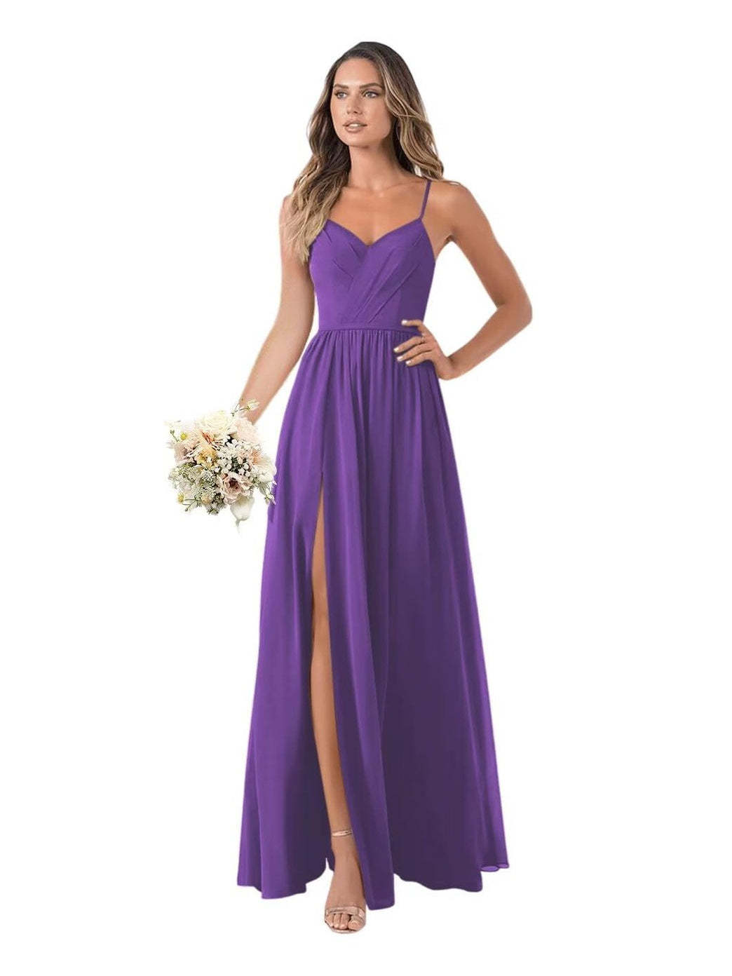 Floor-Length Sleeveless Chiffon Bridesmaid Dresses in A-Line/Princess Style