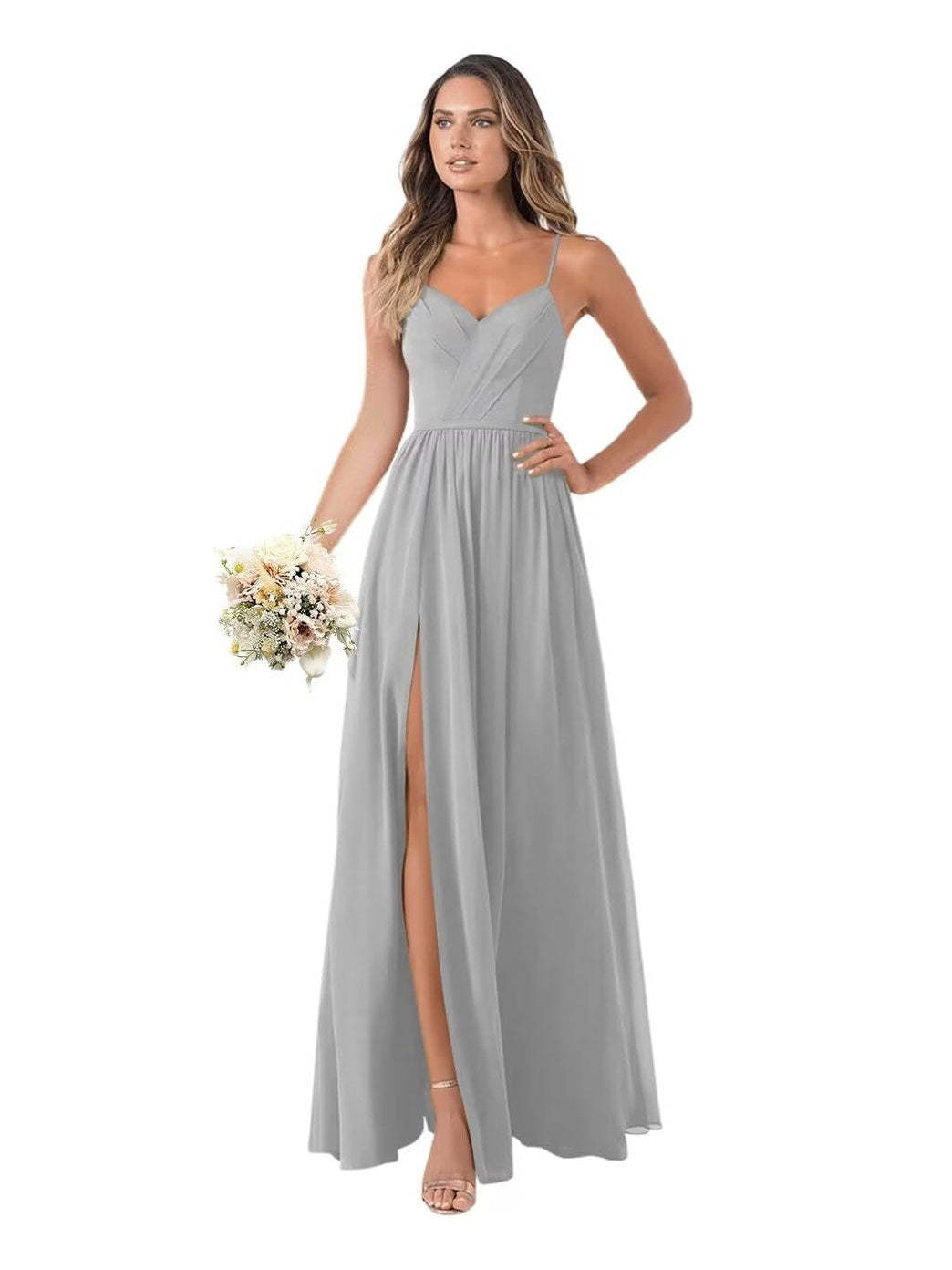 Floor-Length Sleeveless Chiffon Bridesmaid Dresses in A-Line/Princess Style