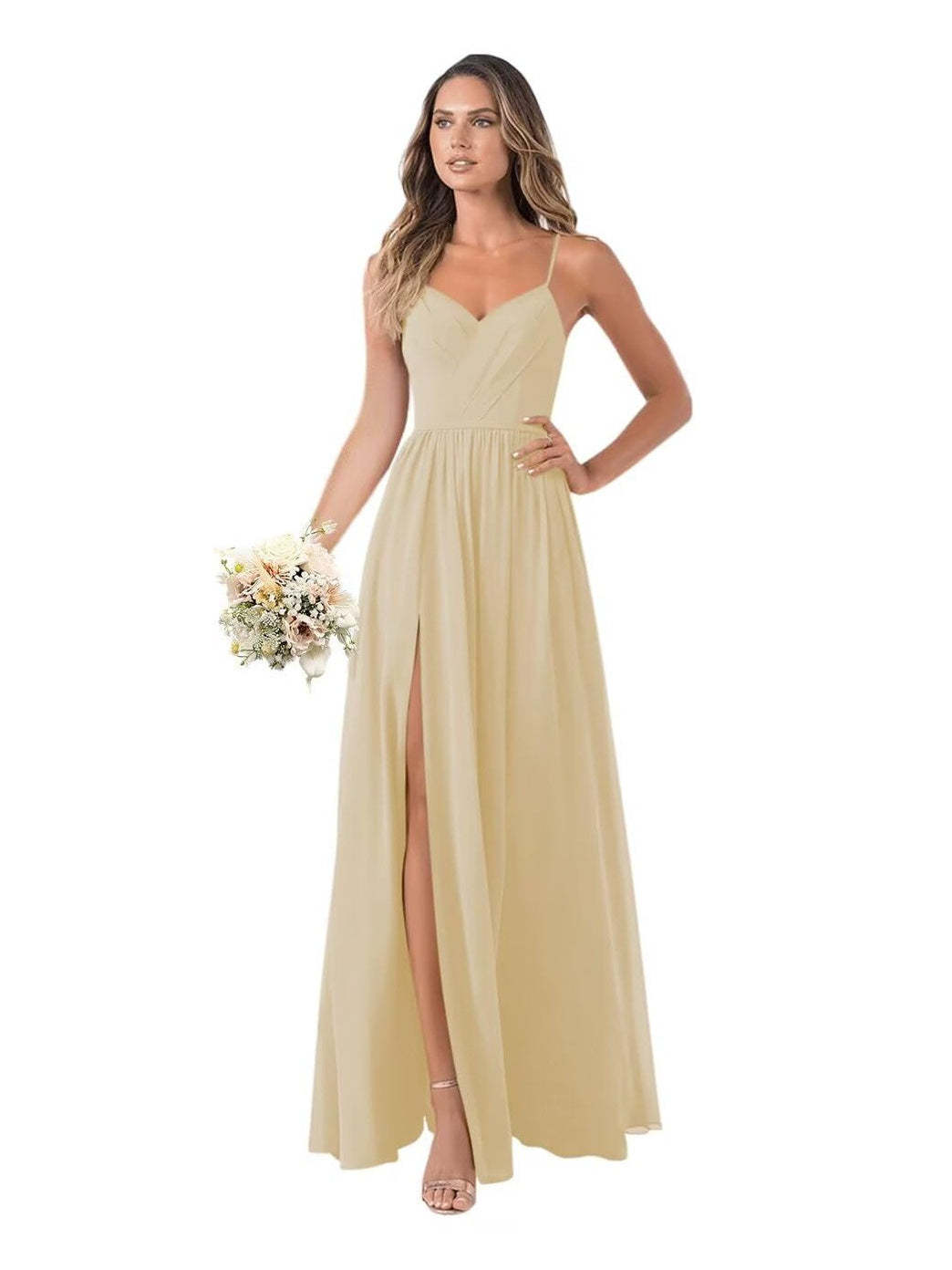 Floor-Length Sleeveless Chiffon Bridesmaid Dresses in A-Line/Princess Style
