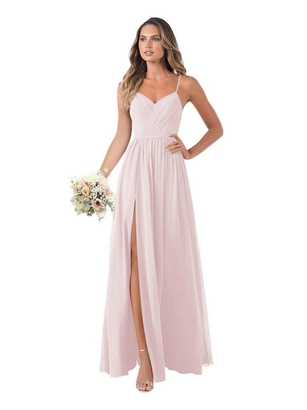 Floor-Length Sleeveless Chiffon Bridesmaid Dresses in A-Line/Princess Style