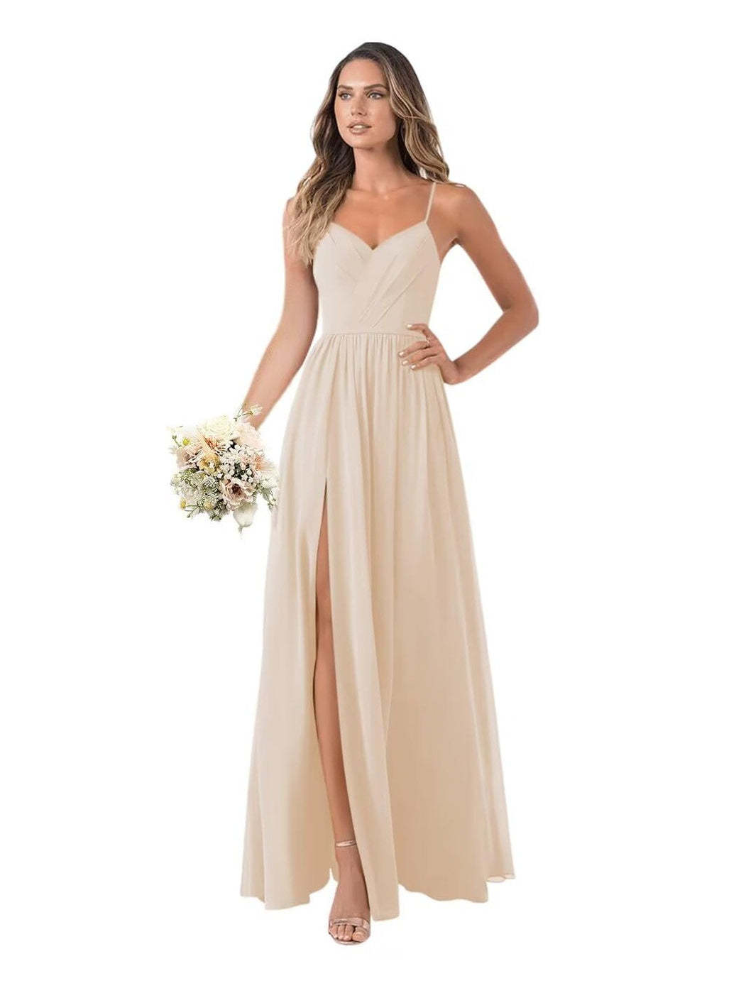 Floor-Length Sleeveless Chiffon Bridesmaid Dresses in A-Line/Princess Style
