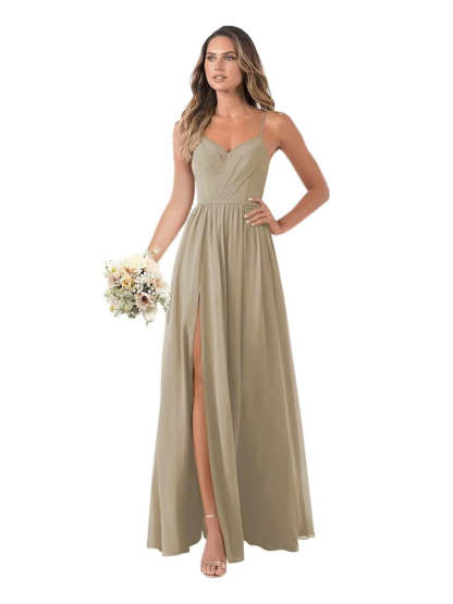 Floor-Length Sleeveless Chiffon Bridesmaid Dresses in A-Line/Princess Style