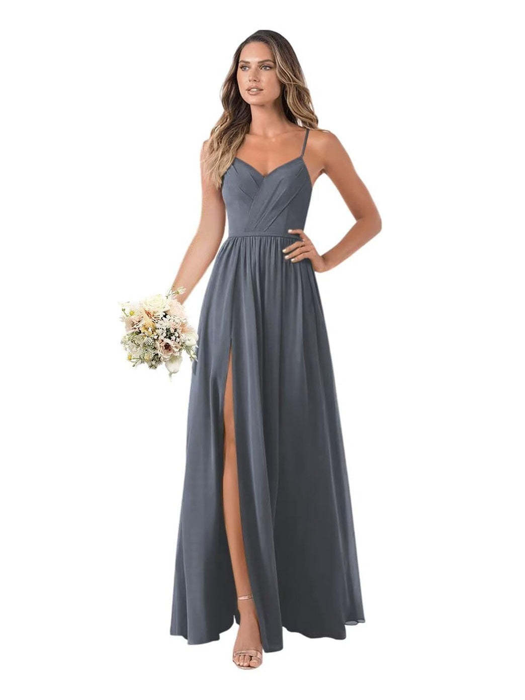 Floor-Length Sleeveless Chiffon Bridesmaid Dresses in A-Line/Princess Style
