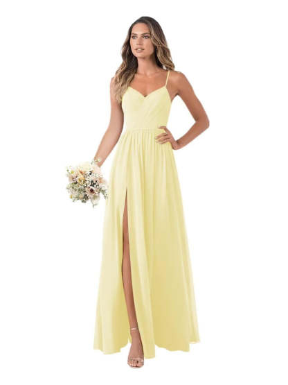 Floor-Length Sleeveless Chiffon Bridesmaid Dresses in A-Line/Princess Style