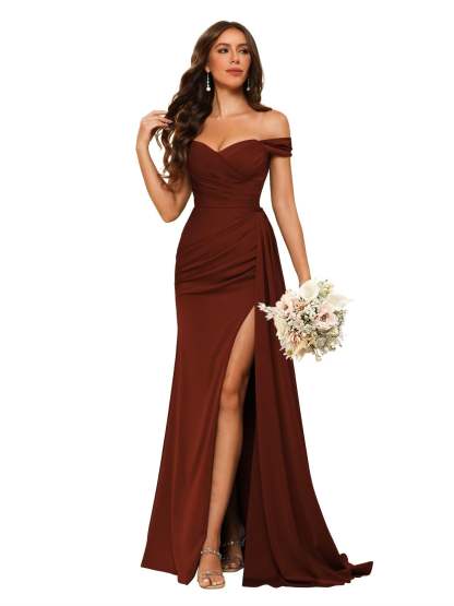 Sweetheart Neck Floor-Length Bridesmaid Dresses in Chiffon Satin with Mermaid/Trumpet Silhouette