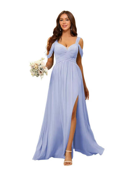 Sweetheart Sleeveless Floor-Length Chiffon Bridesmaid Dress in A-Line/Princess Style
