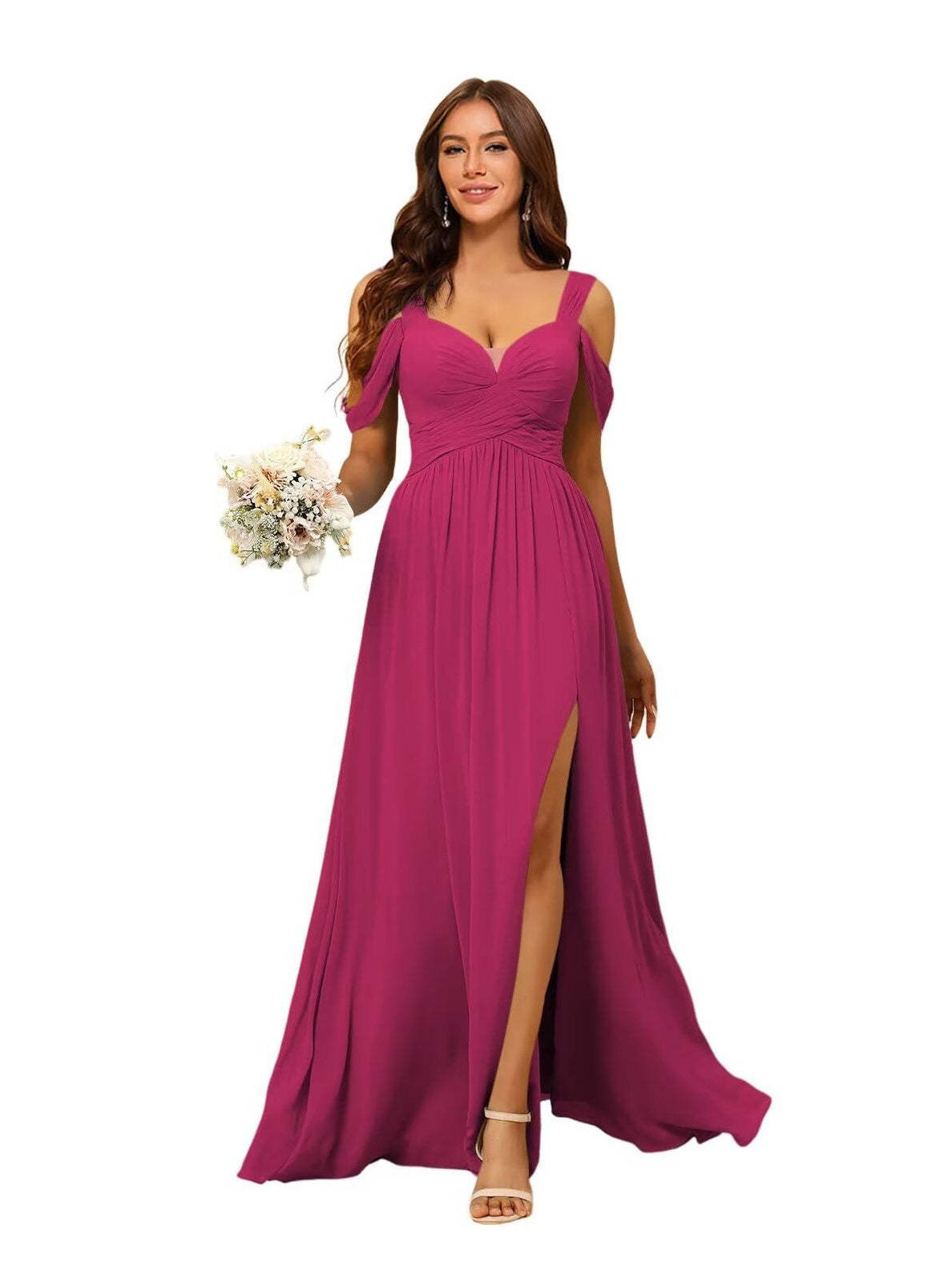 Sweetheart Sleeveless Floor-Length Chiffon Bridesmaid Dress in A-Line/Princess Style