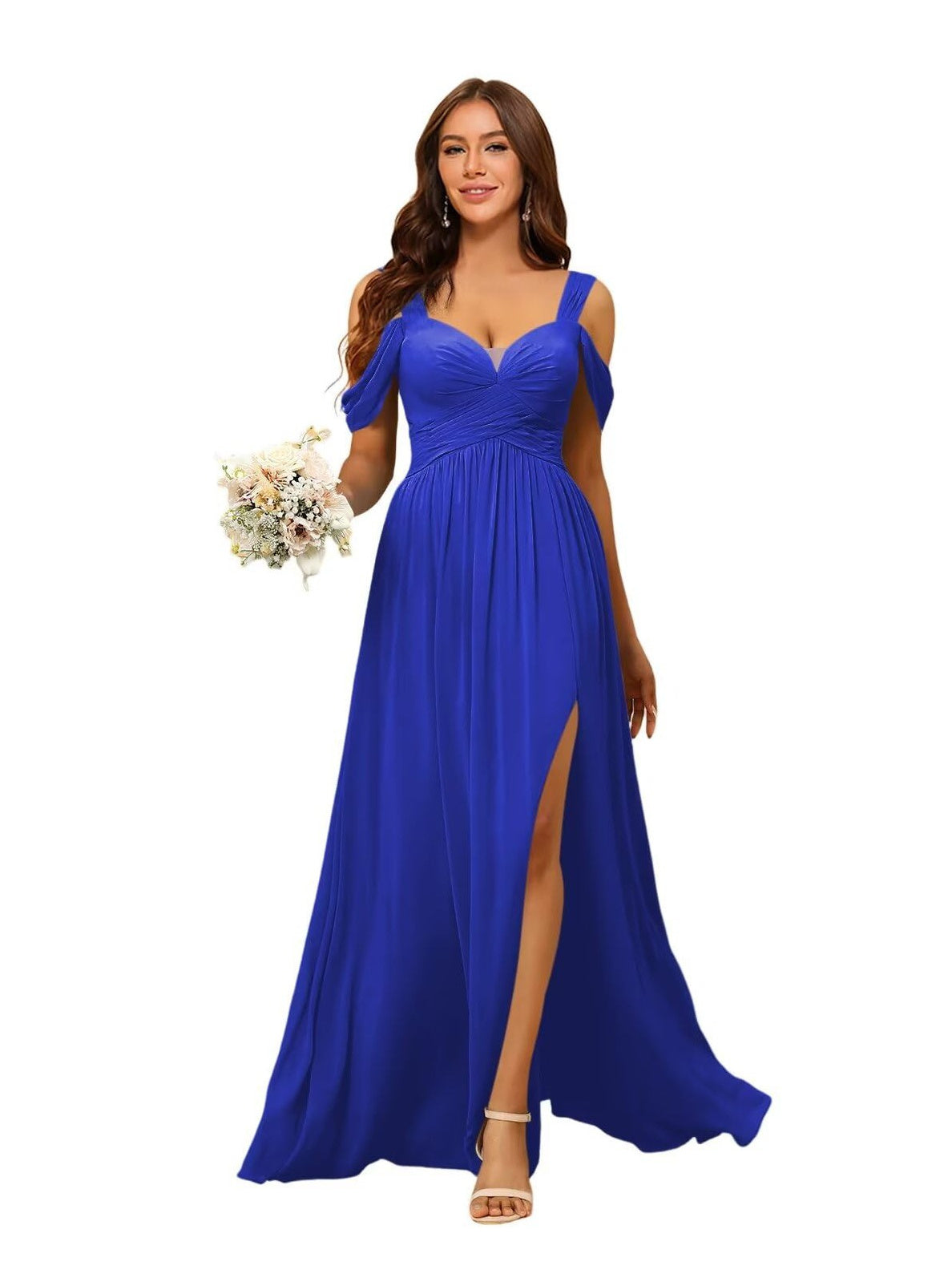 Sweetheart Sleeveless Floor-Length Chiffon Bridesmaid Dress in A-Line/Princess Style