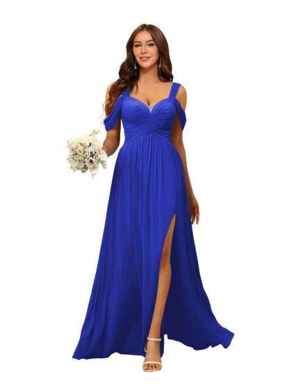 Sweetheart Sleeveless Floor-Length Chiffon Bridesmaid Dress in A-Line/Princess Style
