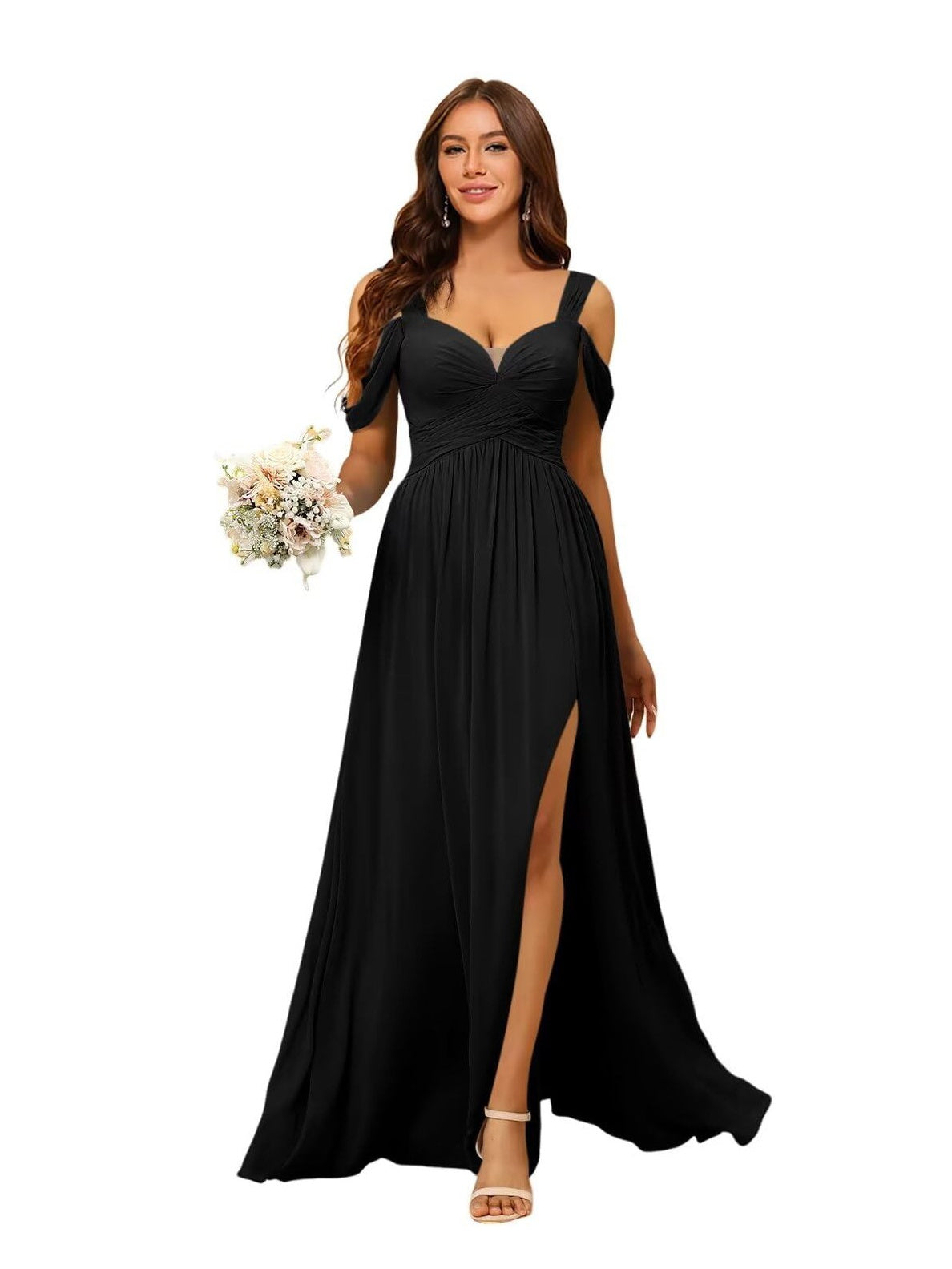 Sweetheart Sleeveless Floor-Length Chiffon Bridesmaid Dress in A-Line/Princess Style