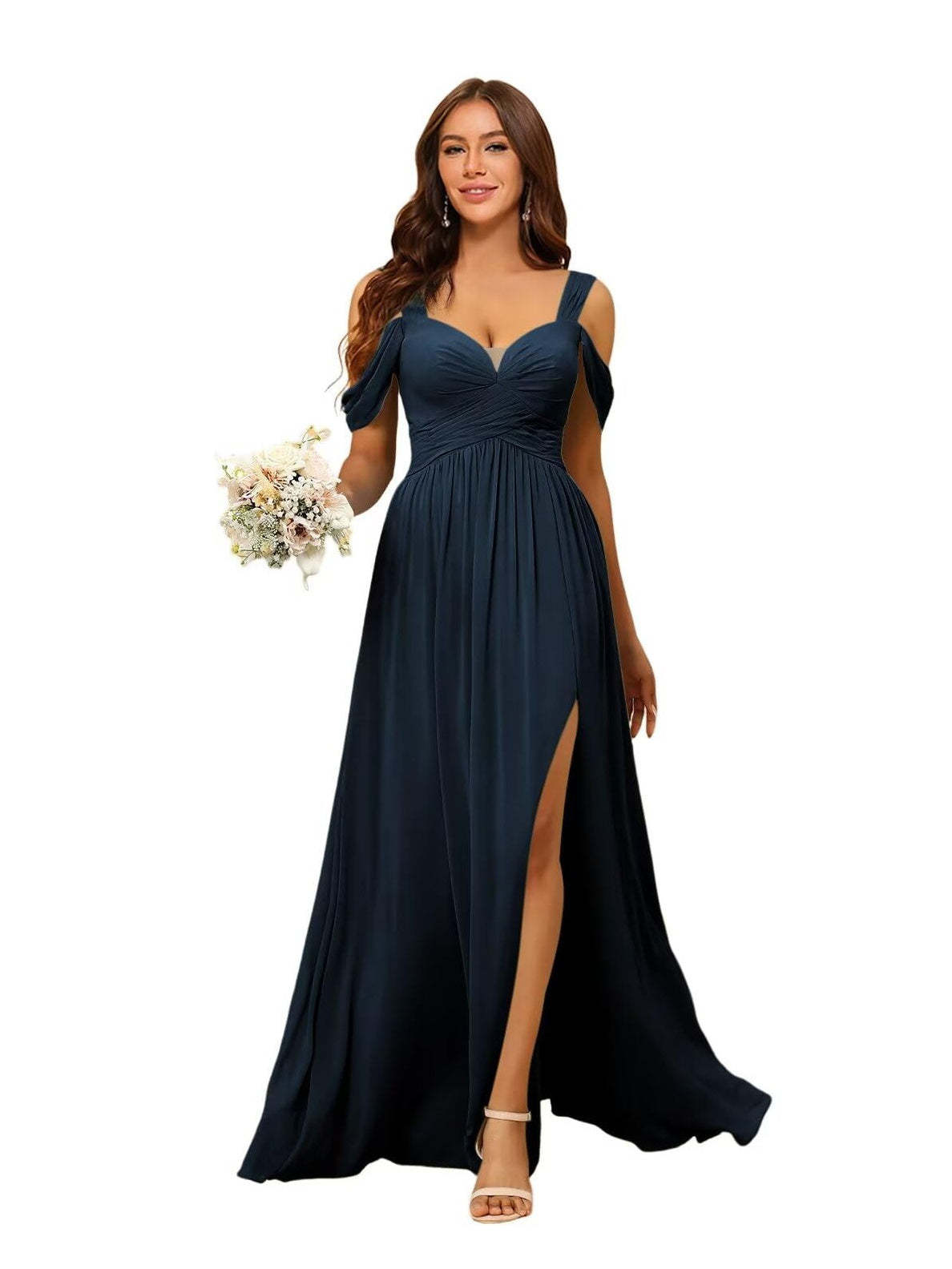 Sweetheart Sleeveless Floor-Length Chiffon Bridesmaid Dress in A-Line/Princess Style