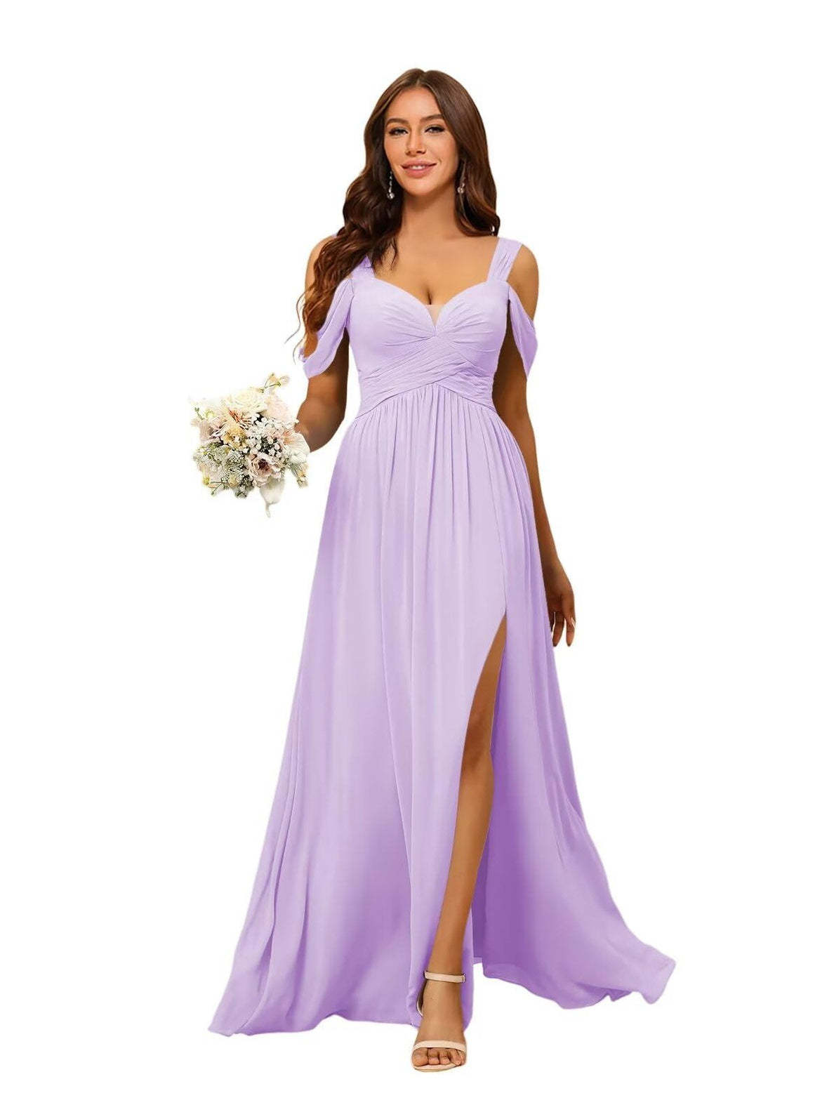 Sweetheart Sleeveless Floor-Length Chiffon Bridesmaid Dress in A-Line/Princess Style