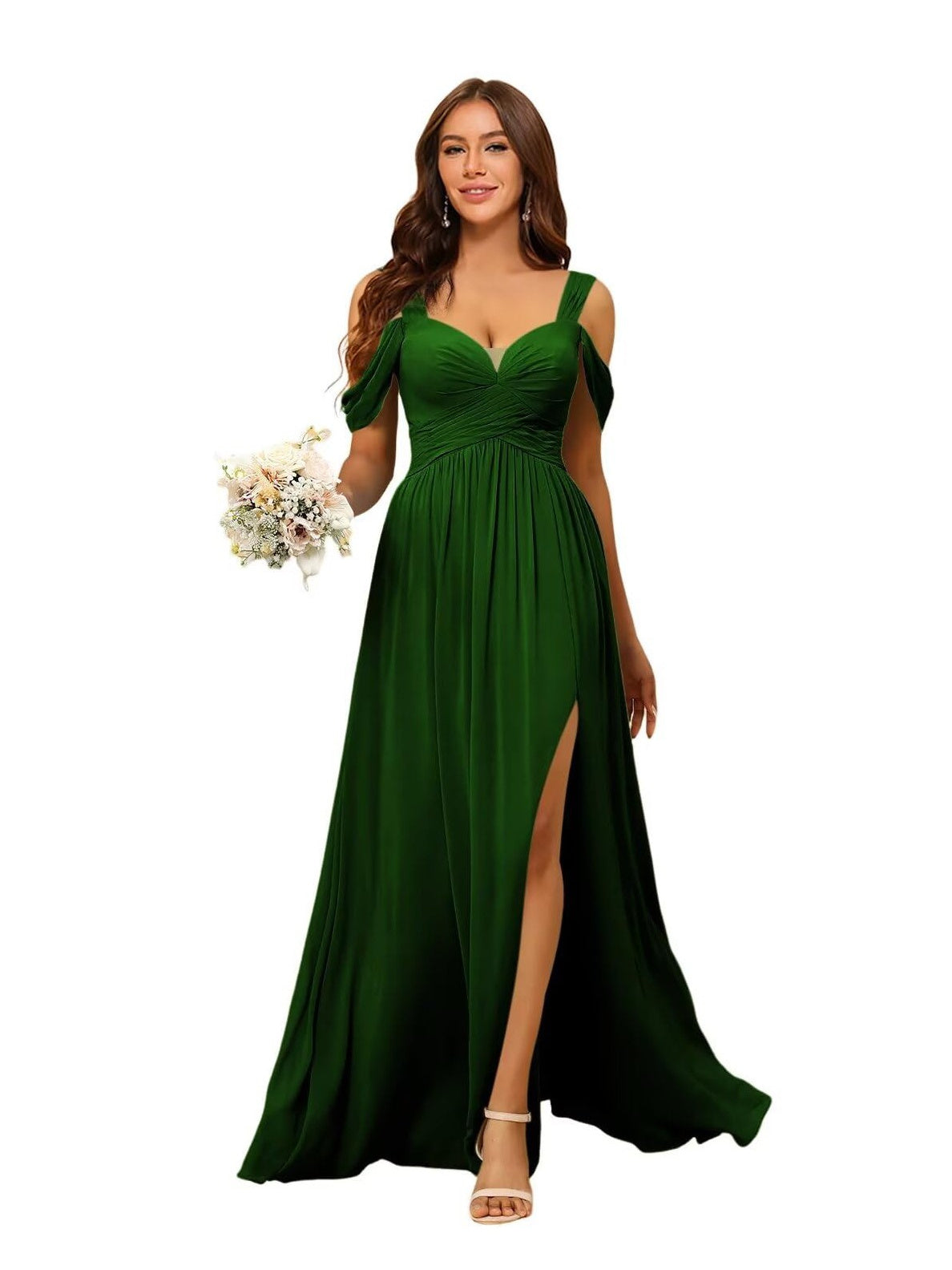 Sweetheart Sleeveless Floor-Length Chiffon Bridesmaid Dress in A-Line/Princess Style