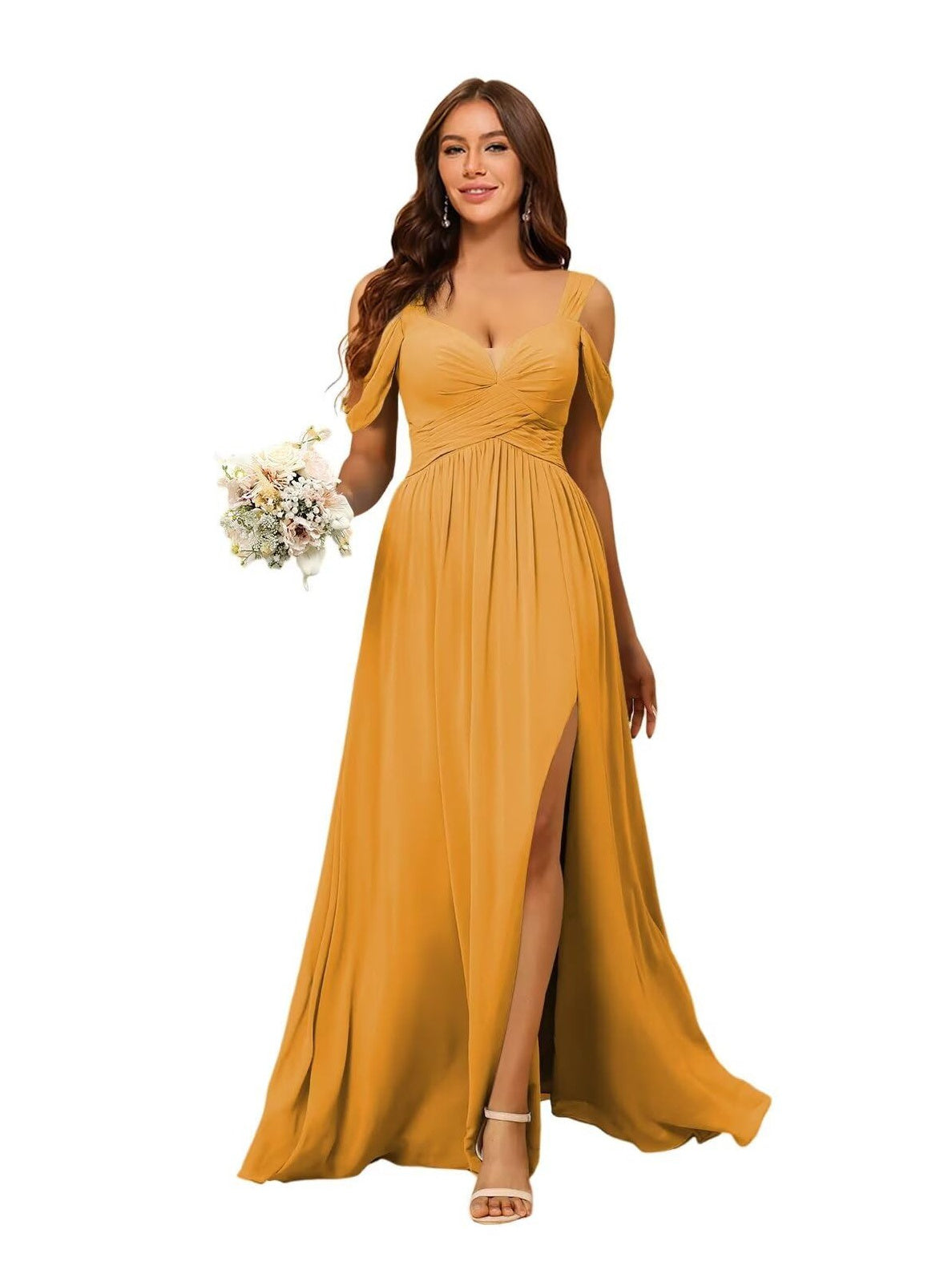 Sweetheart Sleeveless Floor-Length Chiffon Bridesmaid Dress in A-Line/Princess Style