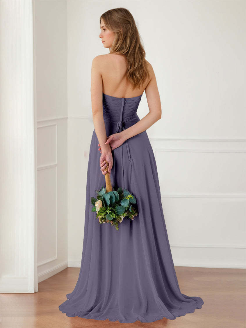 Sweetheart Neckline Princess A-Line Floor-Length Ruffled Bridesmaid Dress
