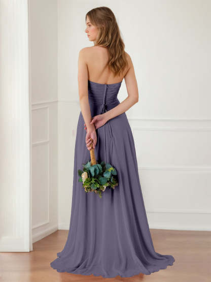 Sweetheart Neckline Princess A-Line Floor-Length Ruffled Bridesmaid Dress
