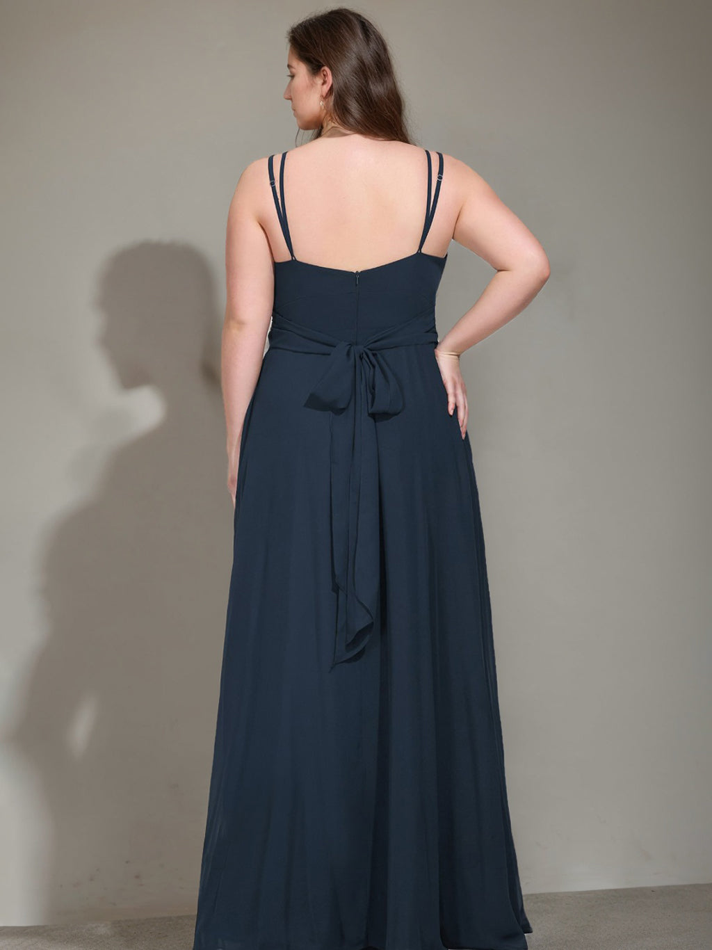 Unique Plus Size Chiffon Bridesmaid Dress with Ruffles – Sleeveless V-Neck A-Line/Princess Floor-Length-BMbridal.UK