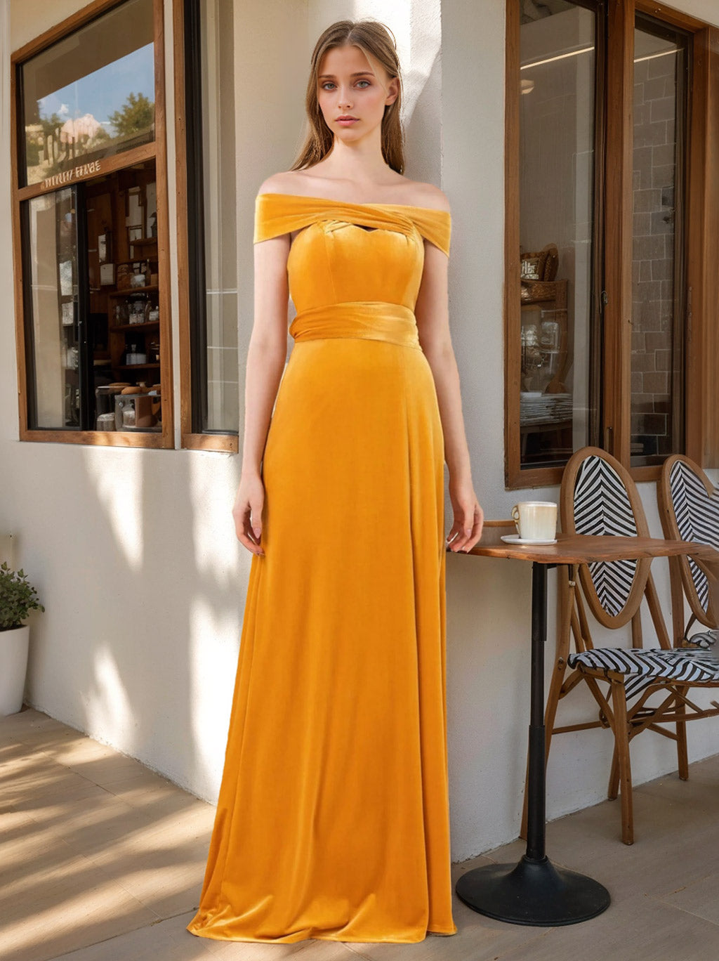 Princess A-line Off-the-Shoulder Satin Floor-Length Bridesmaid Gowns