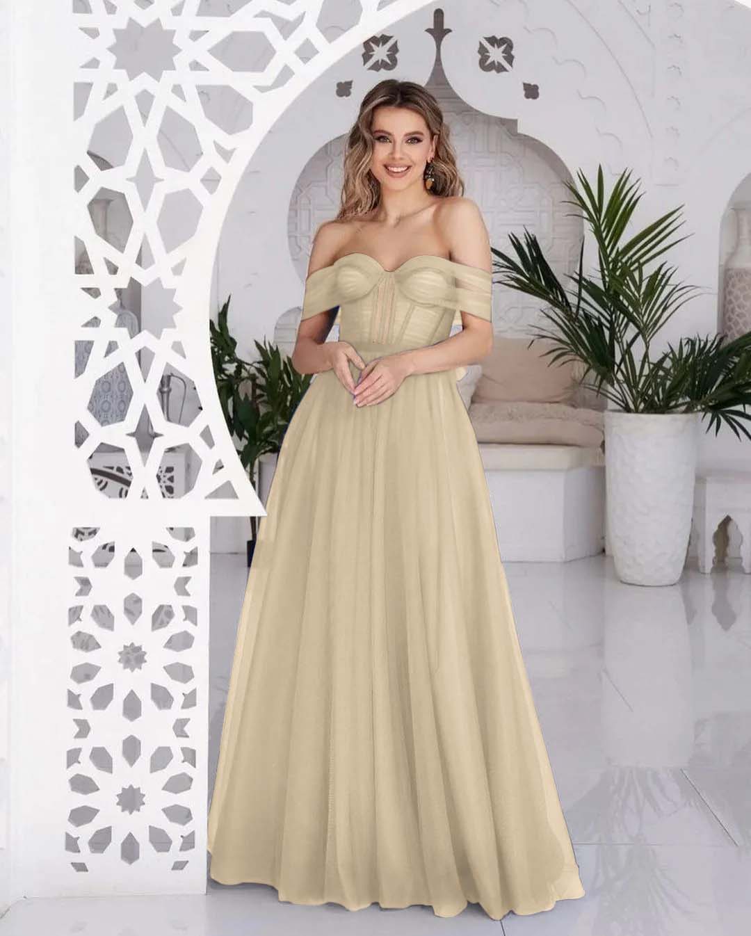 Stunning Tulle Off the Shoulder Sweetheart Strapless Royal Blue Prom Dress