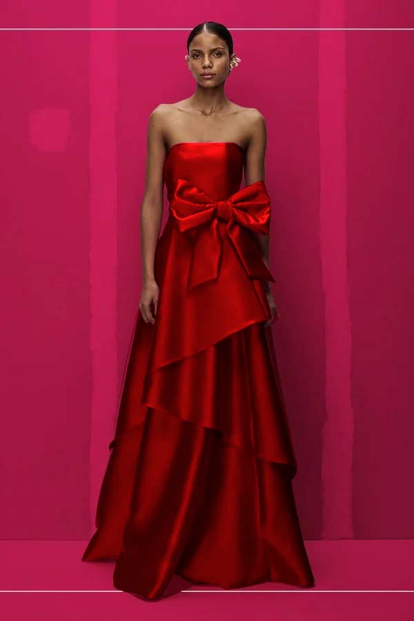 Chic Strapless Sleeveless Long Prom Dress With Pleated Bowknot