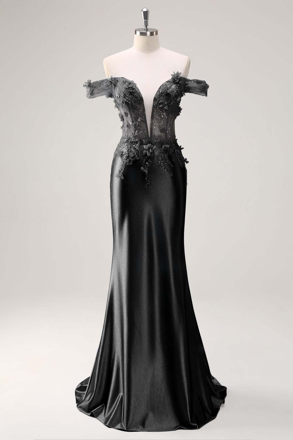 Strapless Sleeveless Long Mermaid Prom Dress With Appliques Pleated