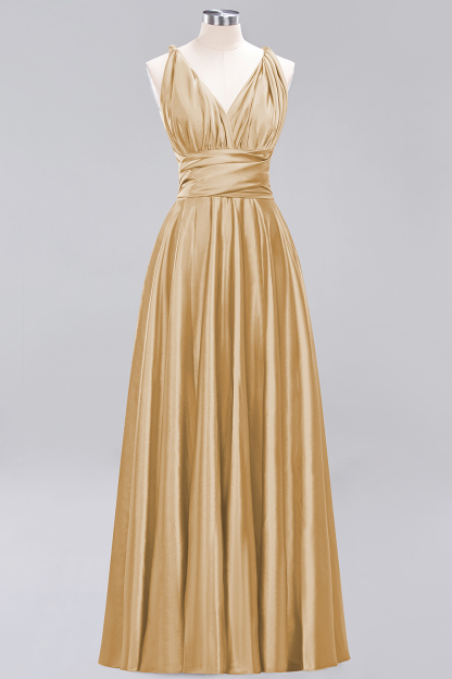 BMbridal Chic Burgundy Satin Long Bridesmaid Dresses With One Shoulder-BMbridal