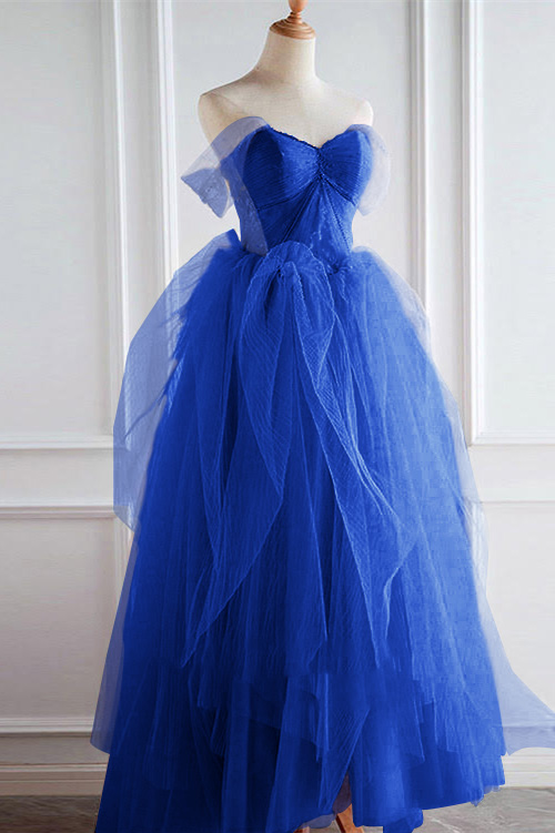 Pink Off the Shoulder Sleeveless Long Prom Dress Sweetheart With Pearls