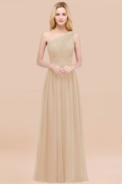 BMbridal Chic One-shoulder Sleeveless Burgundy Chiffon Bridesmaid Dresses Online-BMbridal